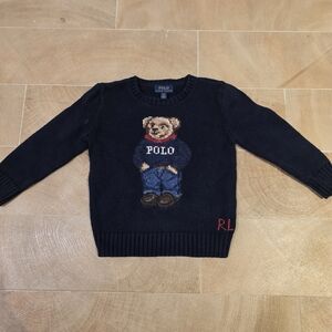 Polo by Ralph Lauren Navy Sweater with Bear Design